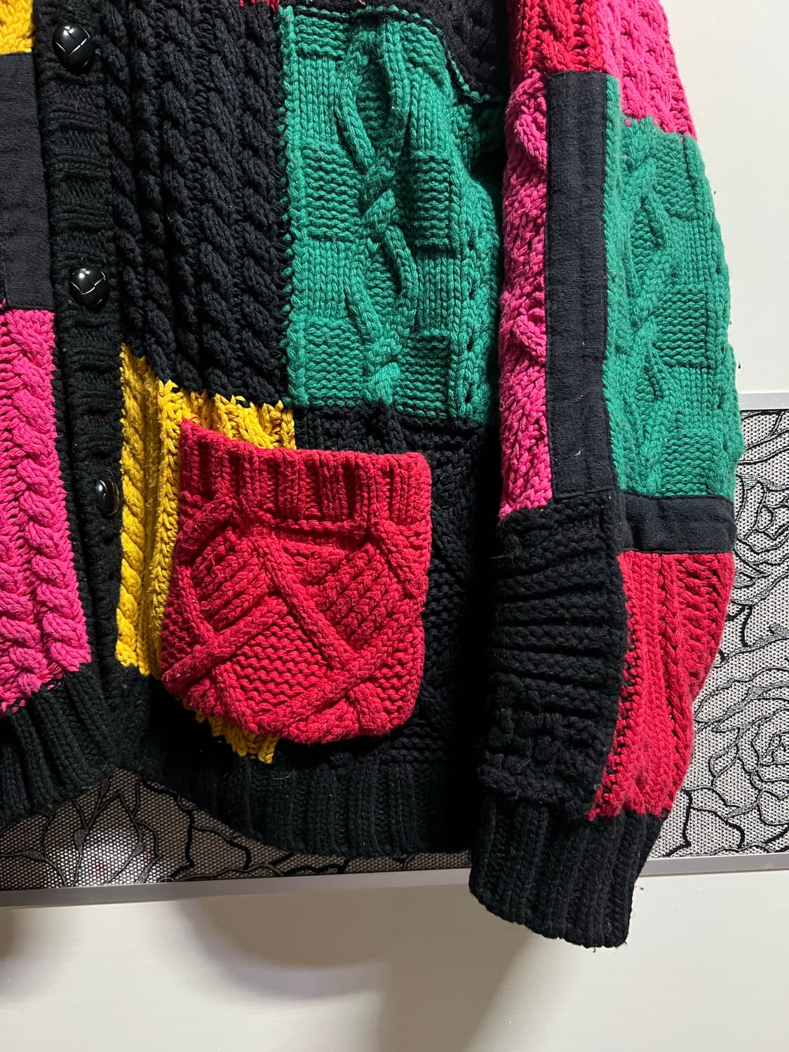 23F/W 슈프림 패치워크 멀티컬러 케이블 가디건 상품이미지3