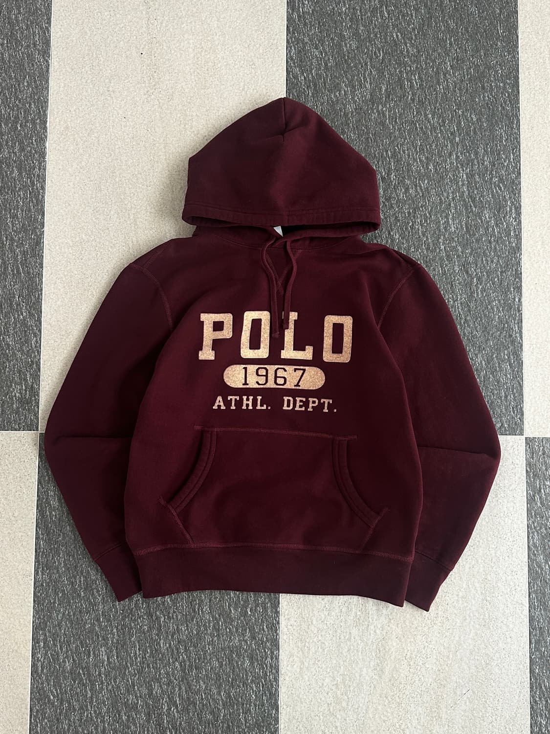 폴로 랄프로렌 빅로고 버건디 후드 티셔츠  상품이미지3