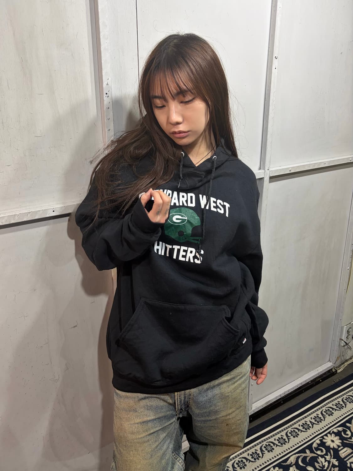 90s RUSSELL black hoodie  상품이미지1