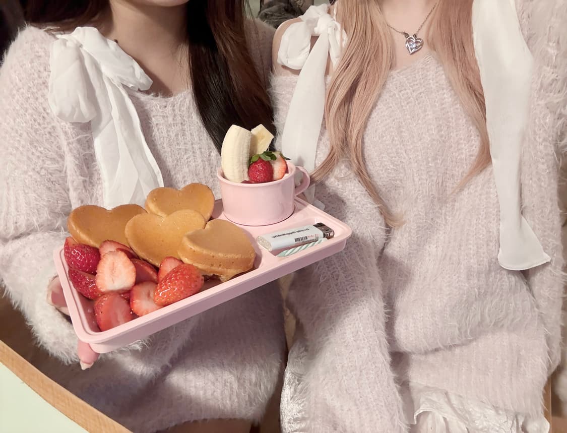 Grl 그레일 핑크 앙고라 머플러 니트 원피스 스나계 일브 상품이미지5