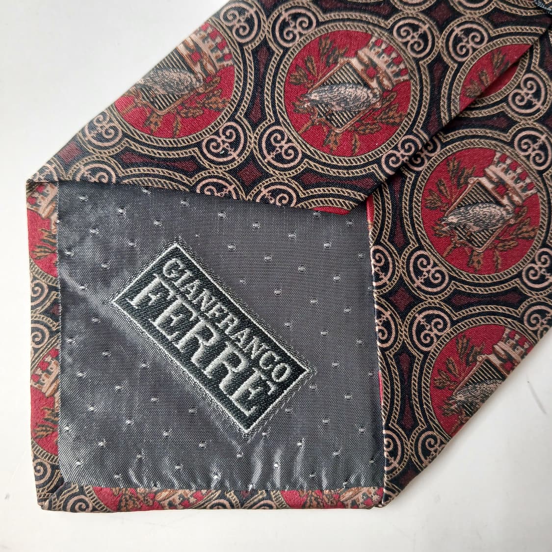 지안프랑코 페레 와인 매 모티브 패턴 넥타이 9cm S~A+등급 E928 상품이미지9