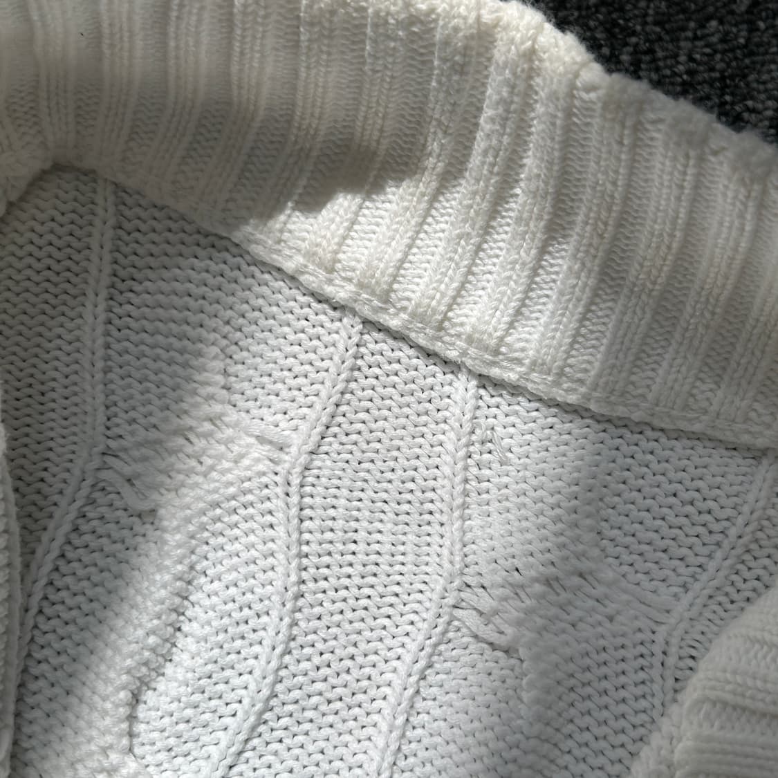 폴로 랄프로렌 화이트 케이블 니트집업 상품이미지7