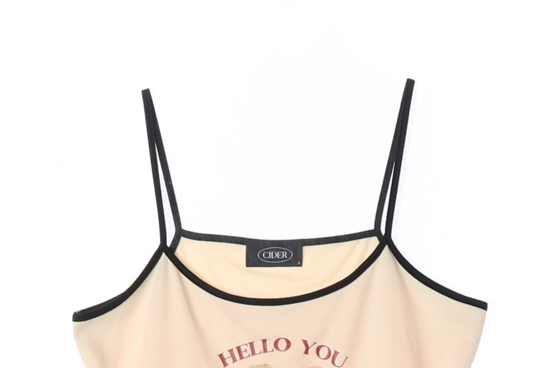 CIDER 엔젤 프린팅 배색 라인 캐미솔 L 상품이미지3
