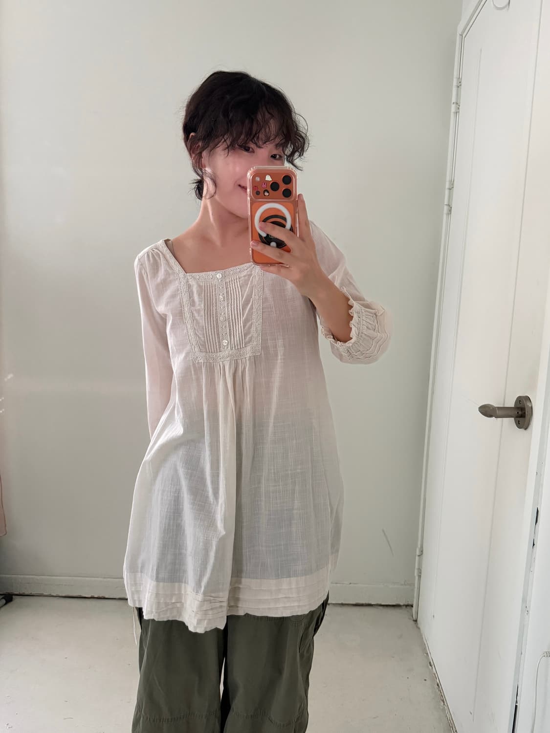 일본빈티지 모리 레이스 블라우스 원피스 상품이미지1