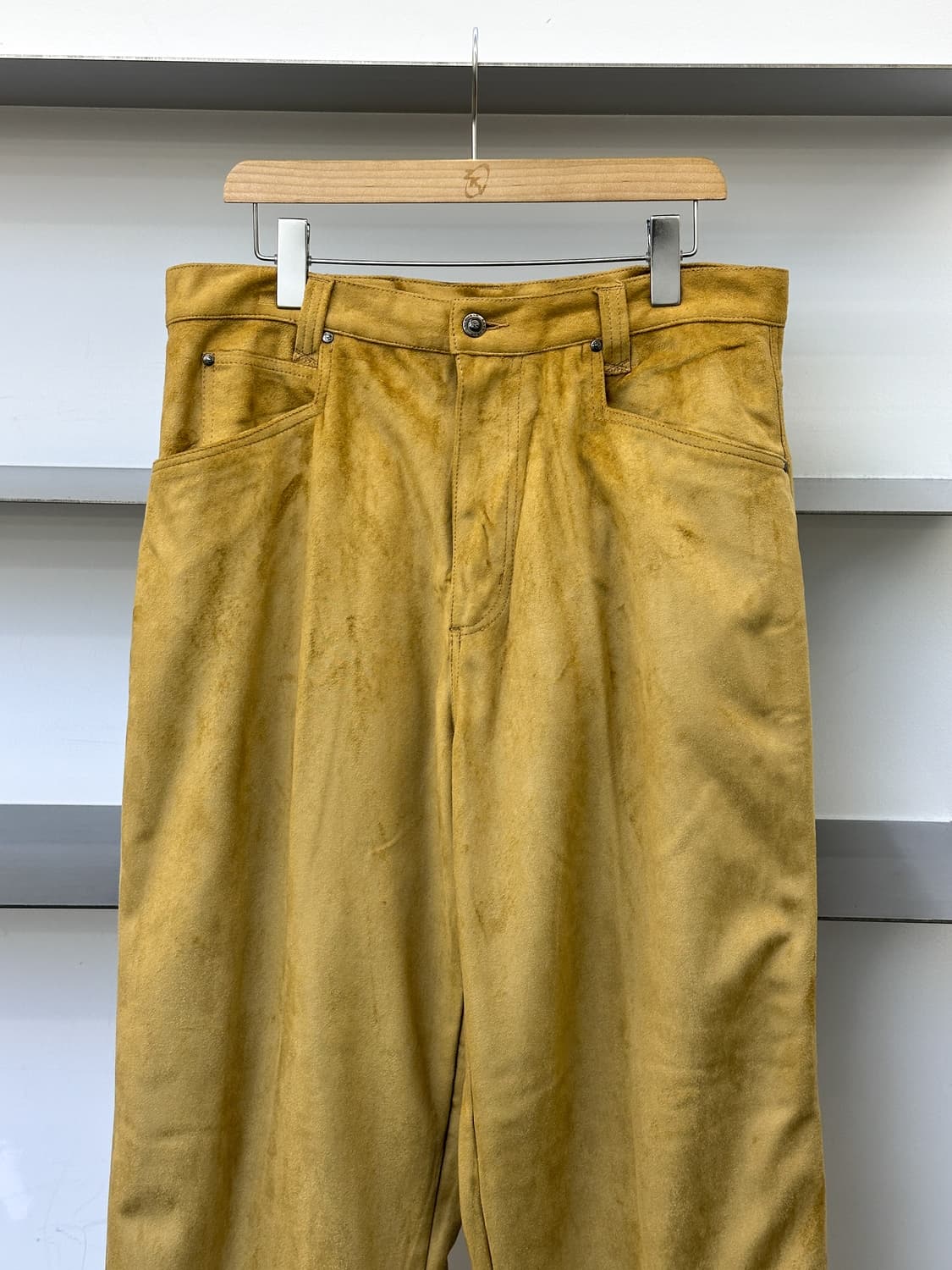 레베 진스 포우 스웨이드 힙합 와이드 팬츠(베이지) 상품이미지2