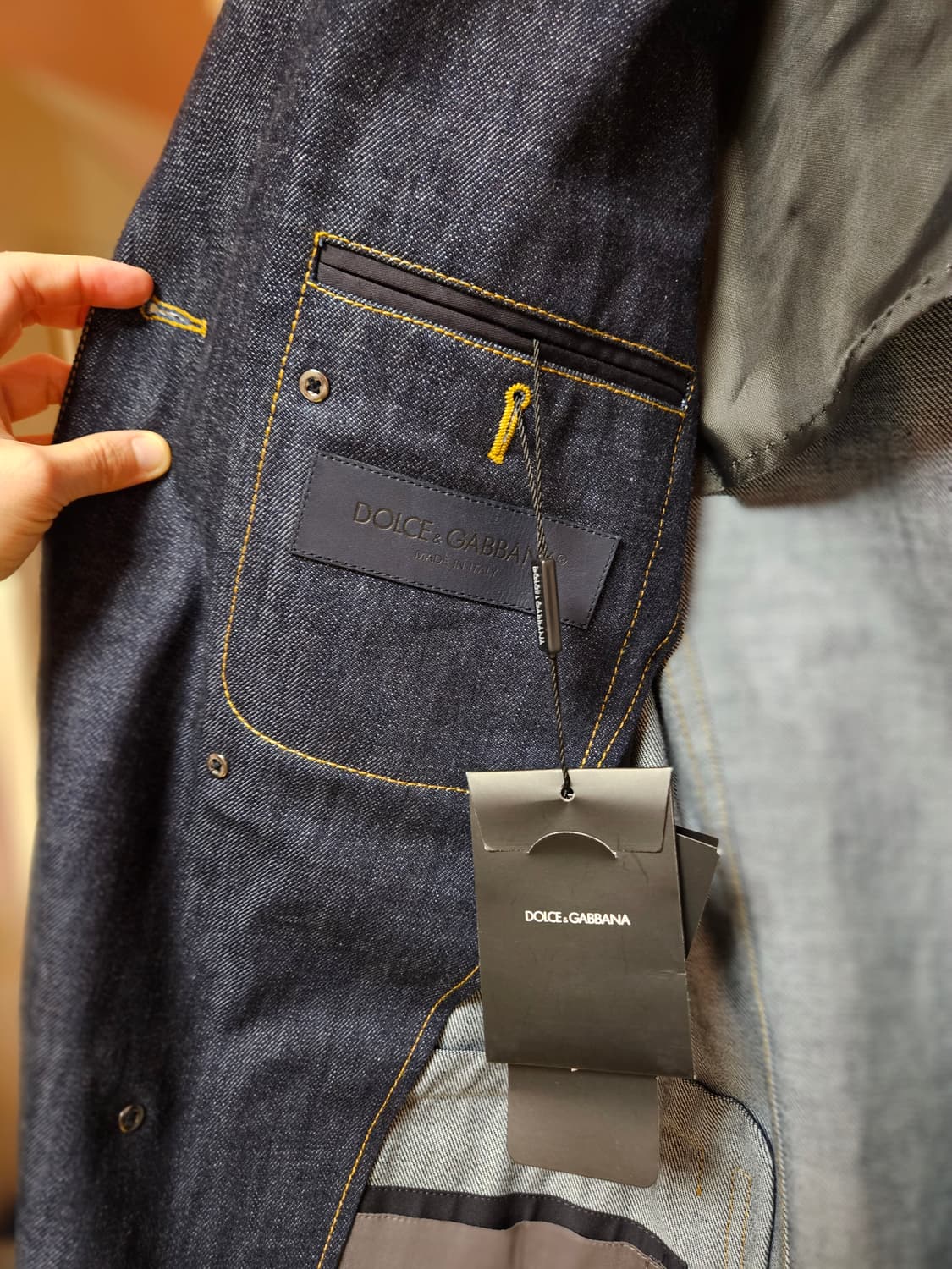 [명품/새상품] 돌체앤가바나 데님 더블 롱코트 상품이미지4