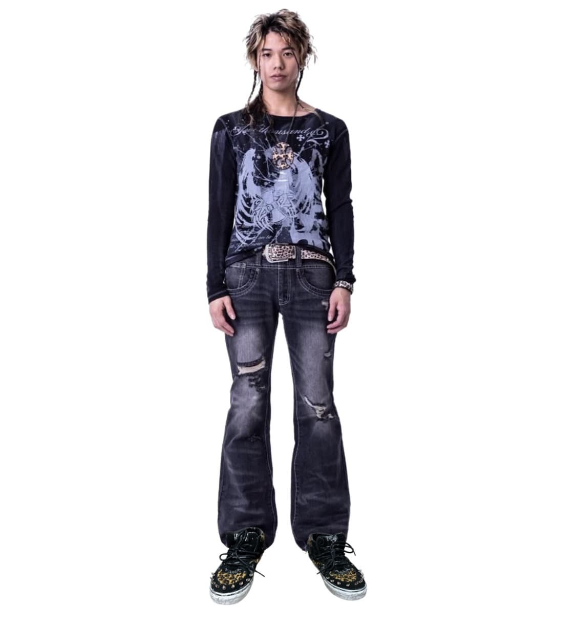 Revenge Madeo 디자이너 스터드 커스텀 치타 레오파드 반스하프캡 상품이미지2