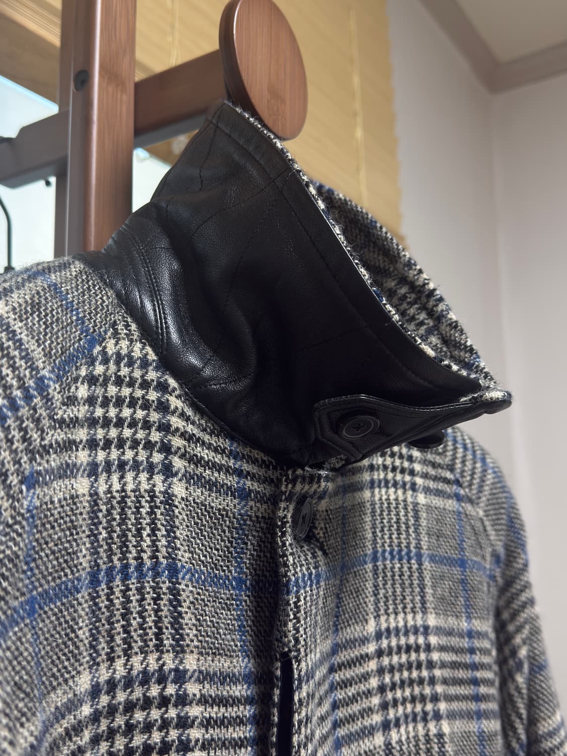 이스트로그 발마칸 코트: 베이지x블루 체크 / L 상품이미지3