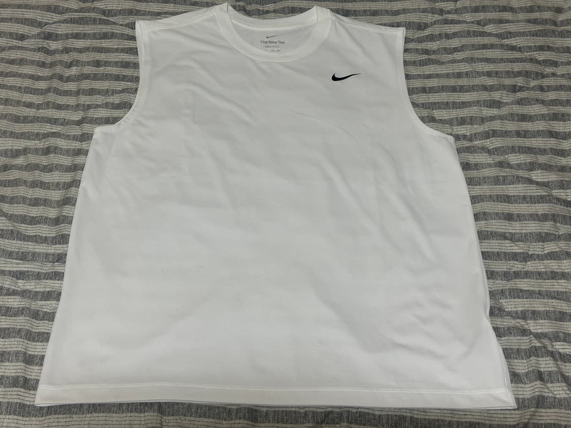 [2XL] 나이키 드라이핏 레전드 슬리브리스 피트니스 티셔츠 화이트 나시 상품이미지1