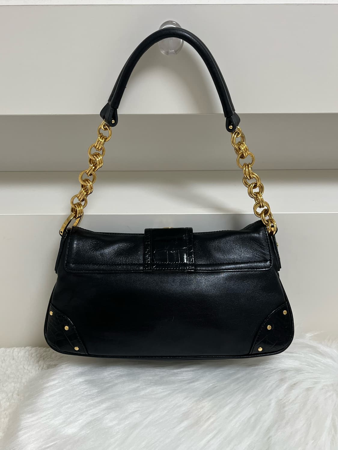 Metro city black y2k chain bag 상품이미지4