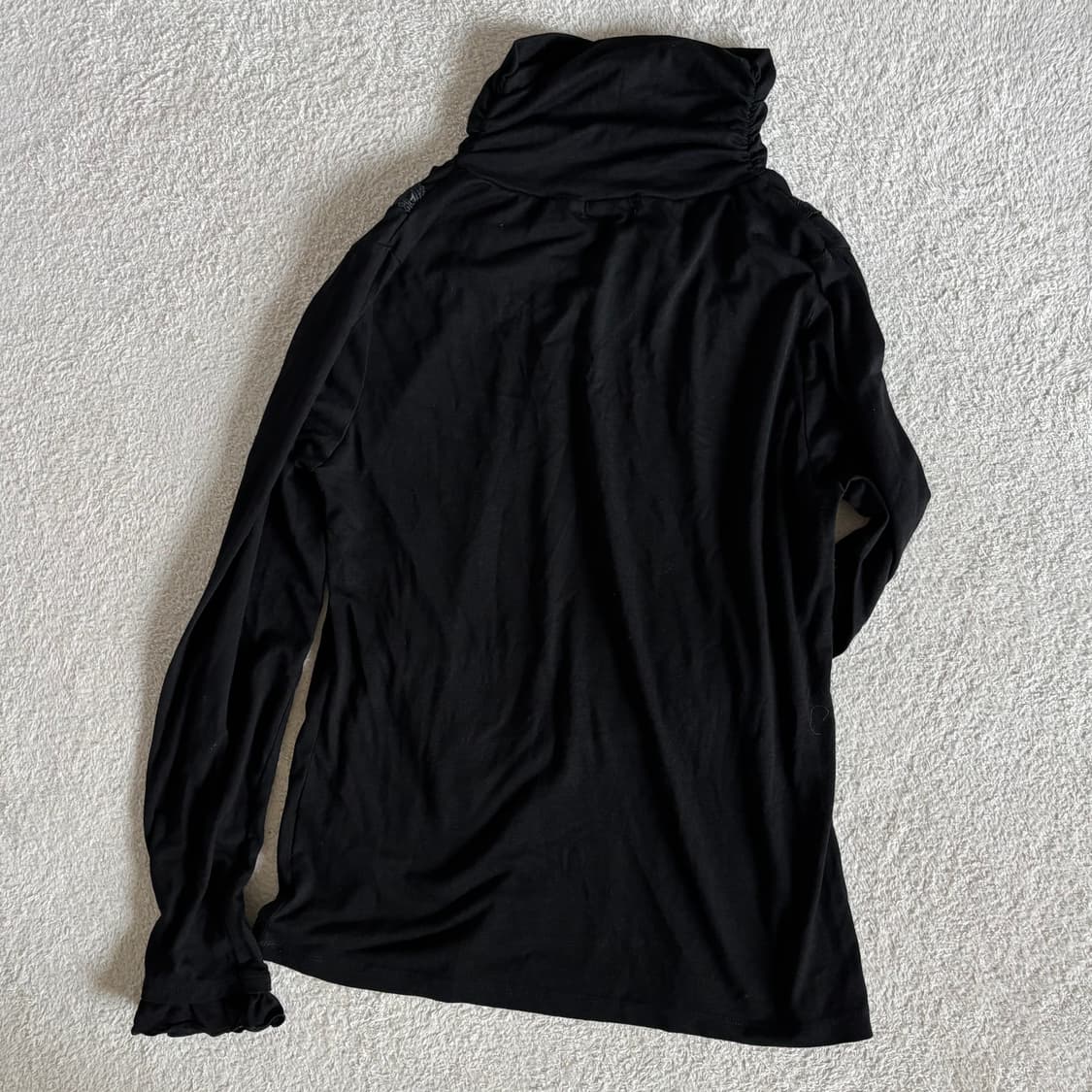 일본빈티지 액시즈팜 고딕 블랙 레이스포인트 목폴라 이너 탑 상품이미지5