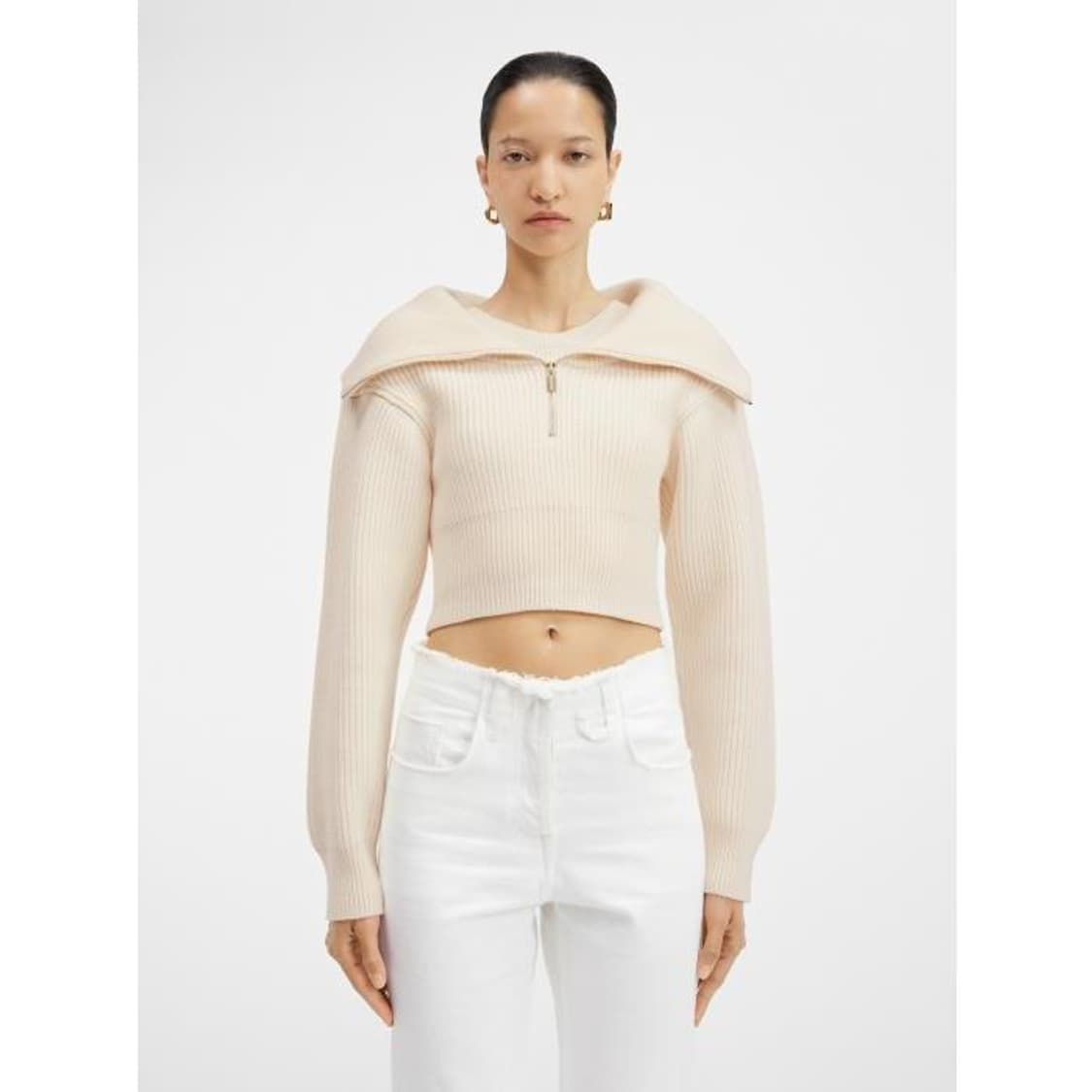 자크뮈스 리소울 라 마일레 니트 하프 반집업 크림 아이보리 상품이미지4