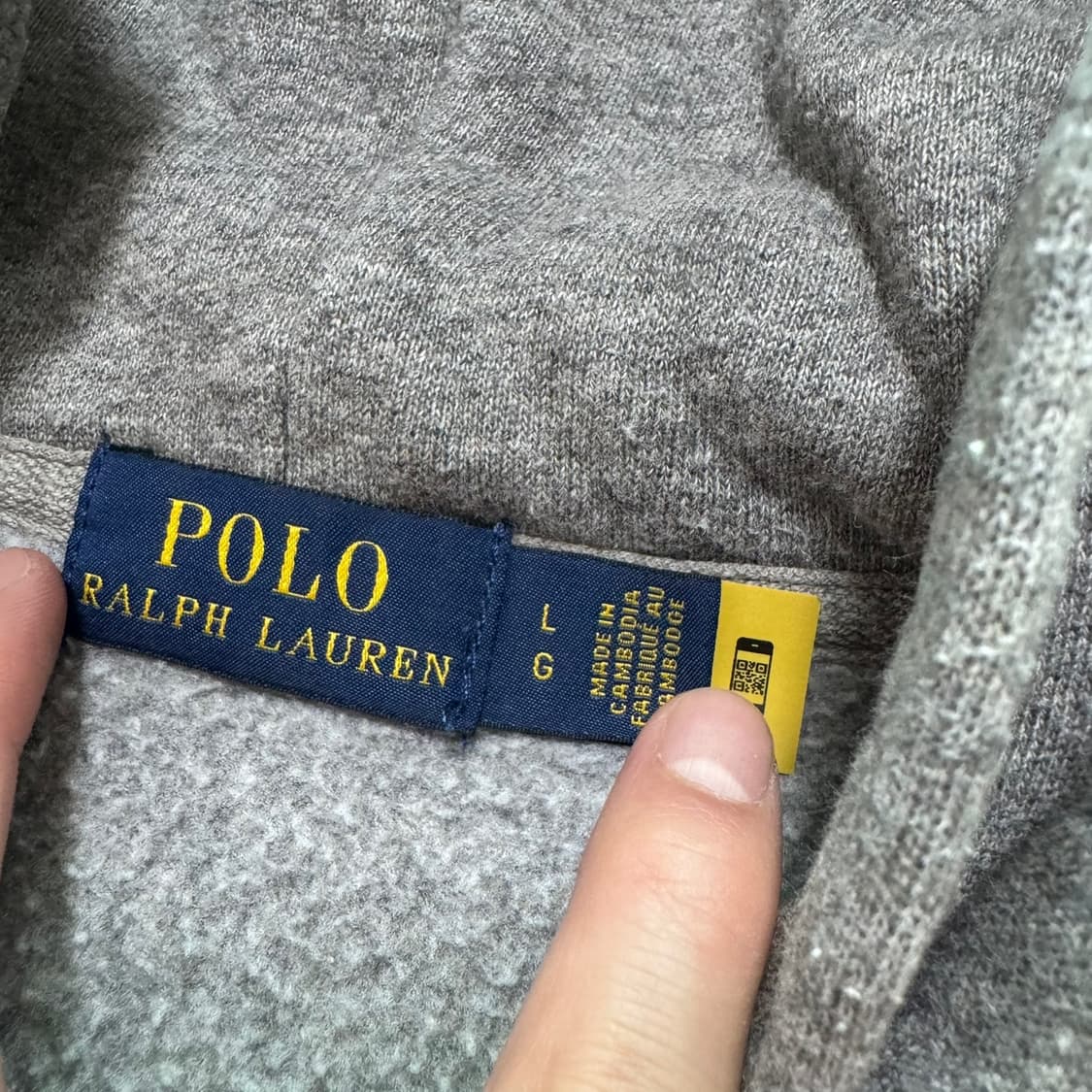 신형 여성 QR라벨 폴로 그레이 후드집업 상품이미지5