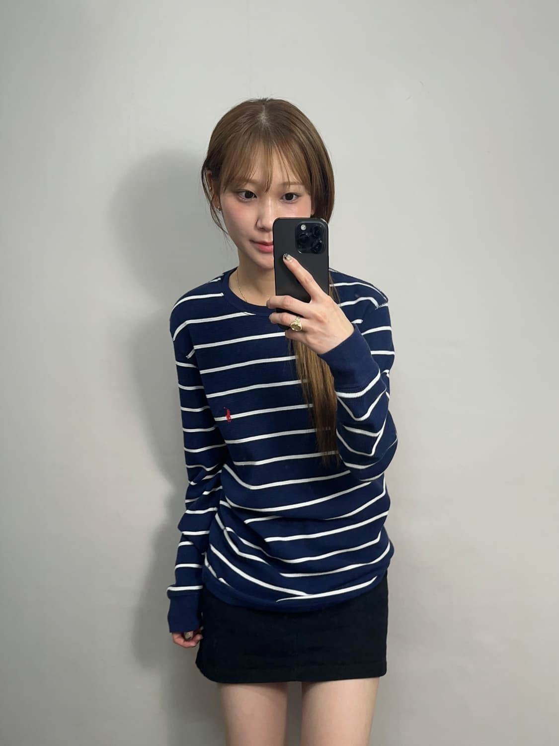 [정품]폴로 랄프 로렌 남성 와플 스트라이프 롱슬리브 네이비 상품이미지1