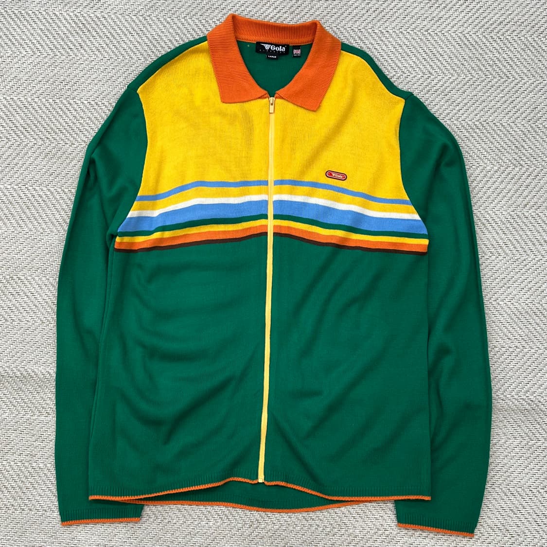 고라 배색 니트 집업 r2762 상품이미지1