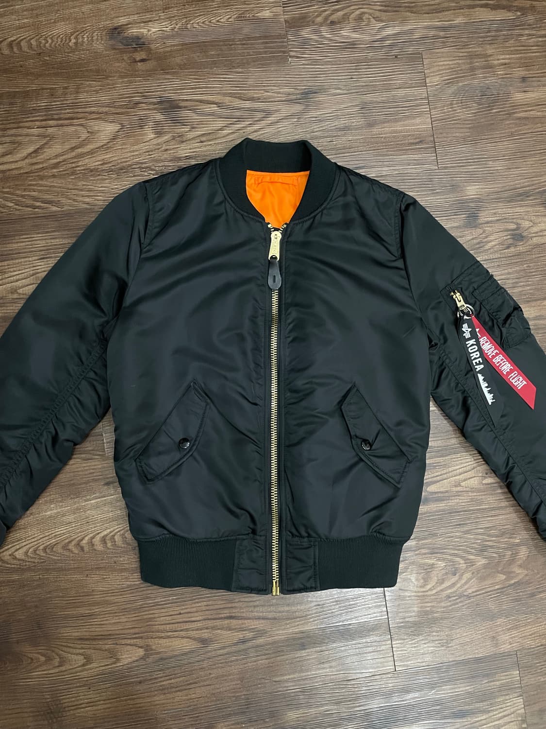 알파인더스트리 ma-1 플라이트 자켓 항공점퍼 블랙 상품이미지3