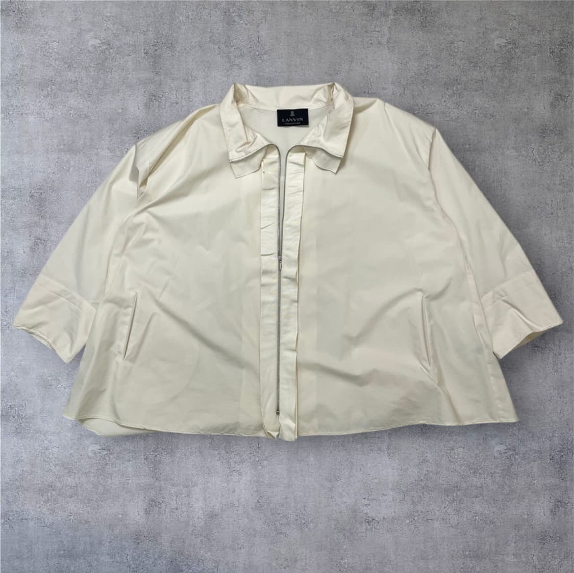 랑방 Lanvin 아이보리 하이넥 프릴 집업 자켓 82-94-160 상품이미지2