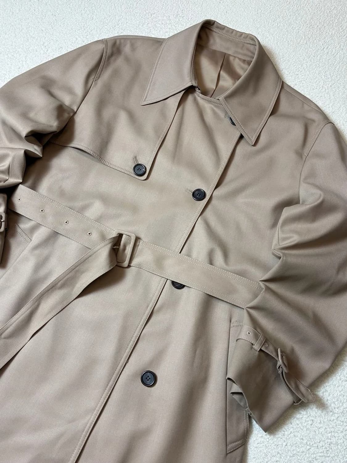 쿠어 COOR 미니멀 울 벨티드 트렌치 코트 PN7522 상품이미지2
