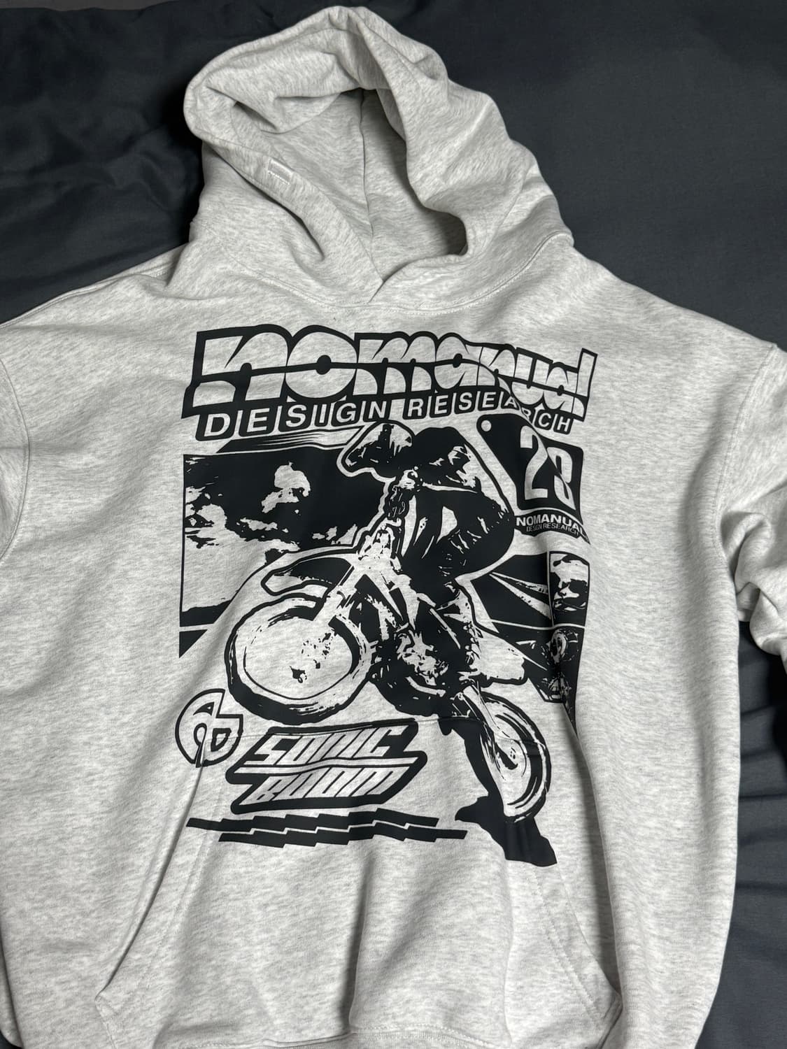 노매뉴얼 후드티 화이트멜란지 L 상품이미지1