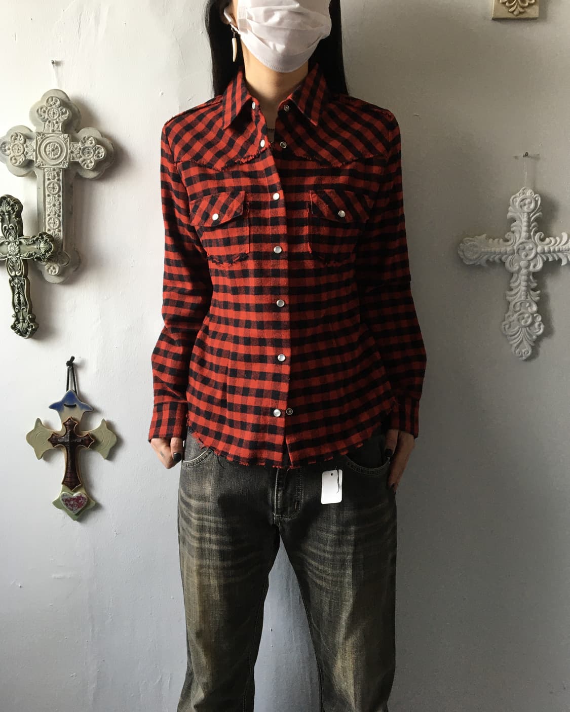 Playboy check pattern hisrt 상품이미지7