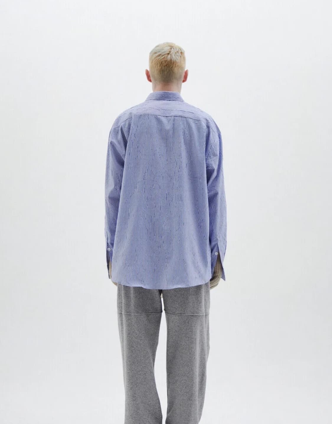 (1회착용) 윈더(WINDER) 윙클 스트라이프 셔츠 - L 사이즈 상품이미지4