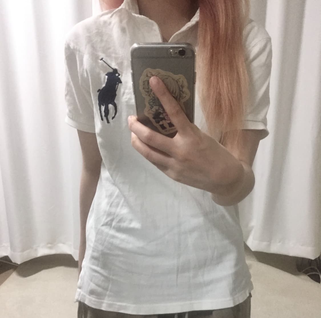 폴로 랄프로렌 화이트 흰검 빅포니 카라 PK 반팔 티 상품이미지1