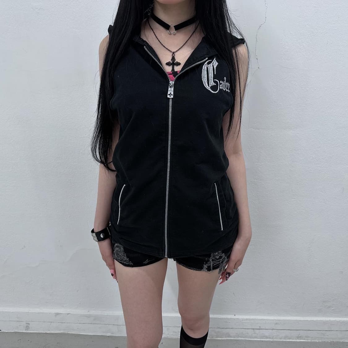Body line hood vest 상품이미지1