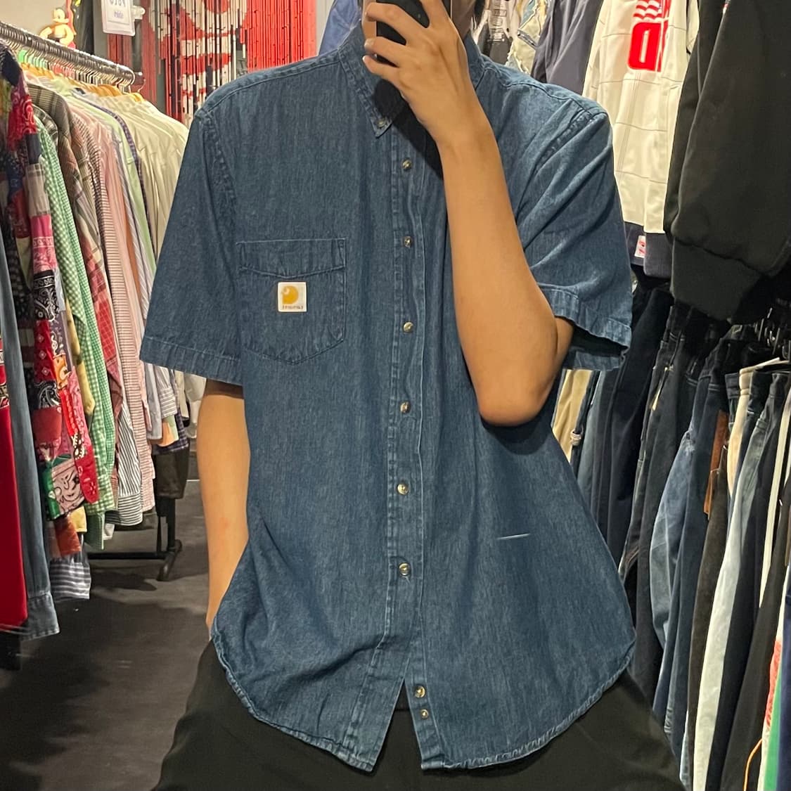 [IM] carhartt 칼하트 진청 데님 반팔셔츠 상품이미지1