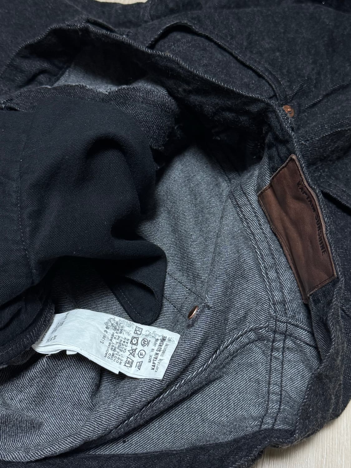 캡틴선샤인 지퍼프론트 데님 블랙 워시드 상품이미지4