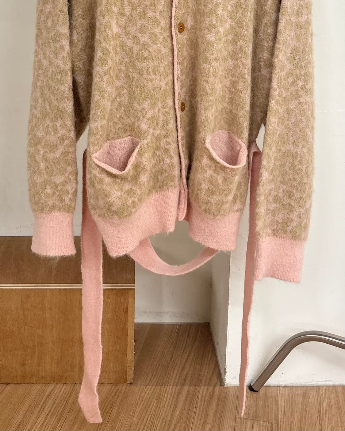 마리아노 브라운 레오파트 모헤어 가디건  상품이미지5