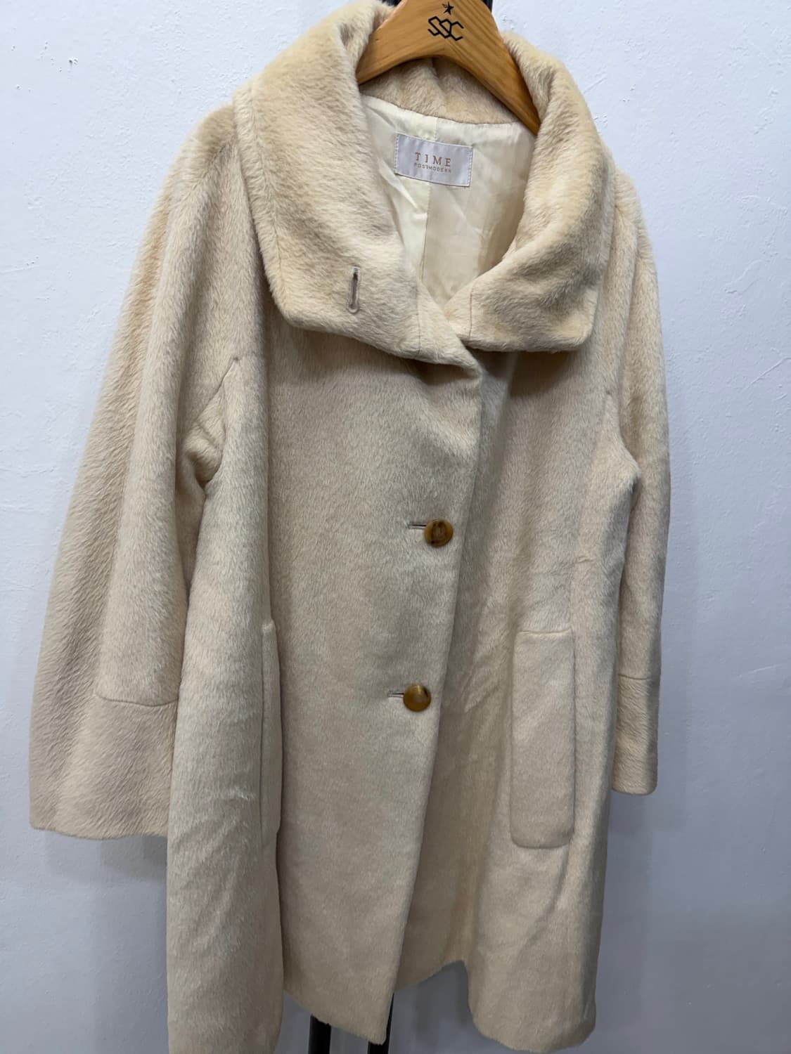 정품) 타임 루즈핏 양모 코트 아이보리 82 상품이미지2