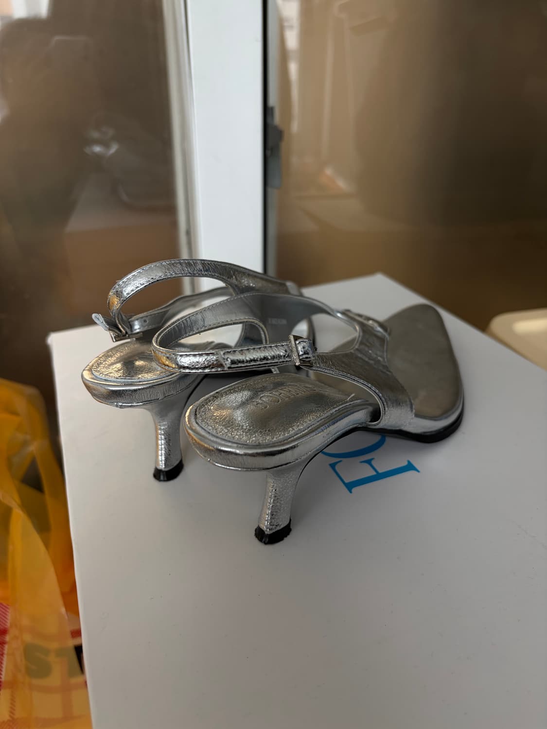 보헤미안서울 플립플랍 레더 힐 실버 245 상품이미지3