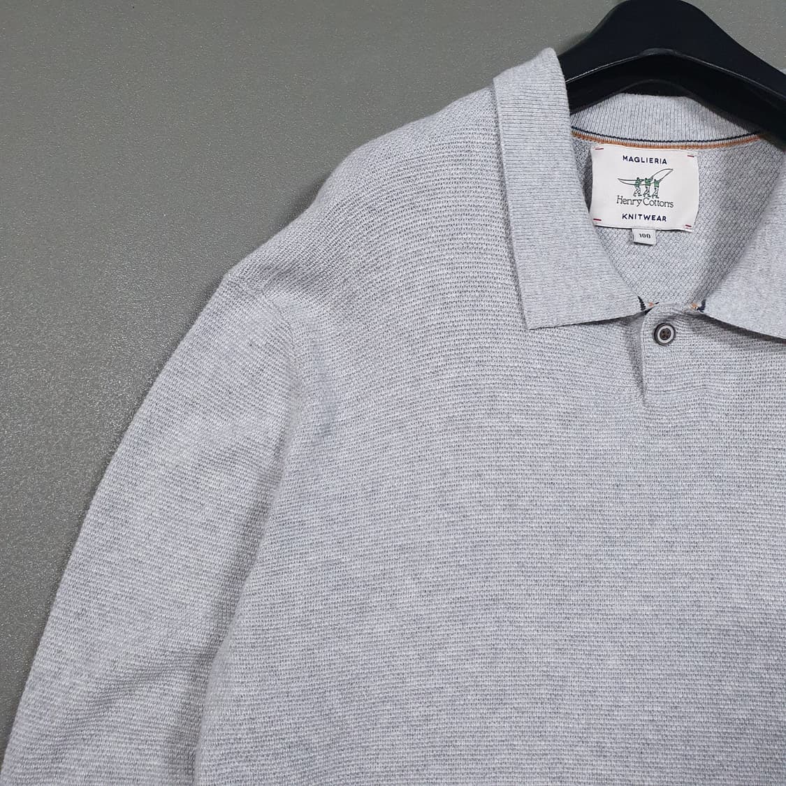 100) 헨리코튼 신형 21FW 코튼 캐시미어 블렌드 폴로 니트 스웨터 상품이미지3