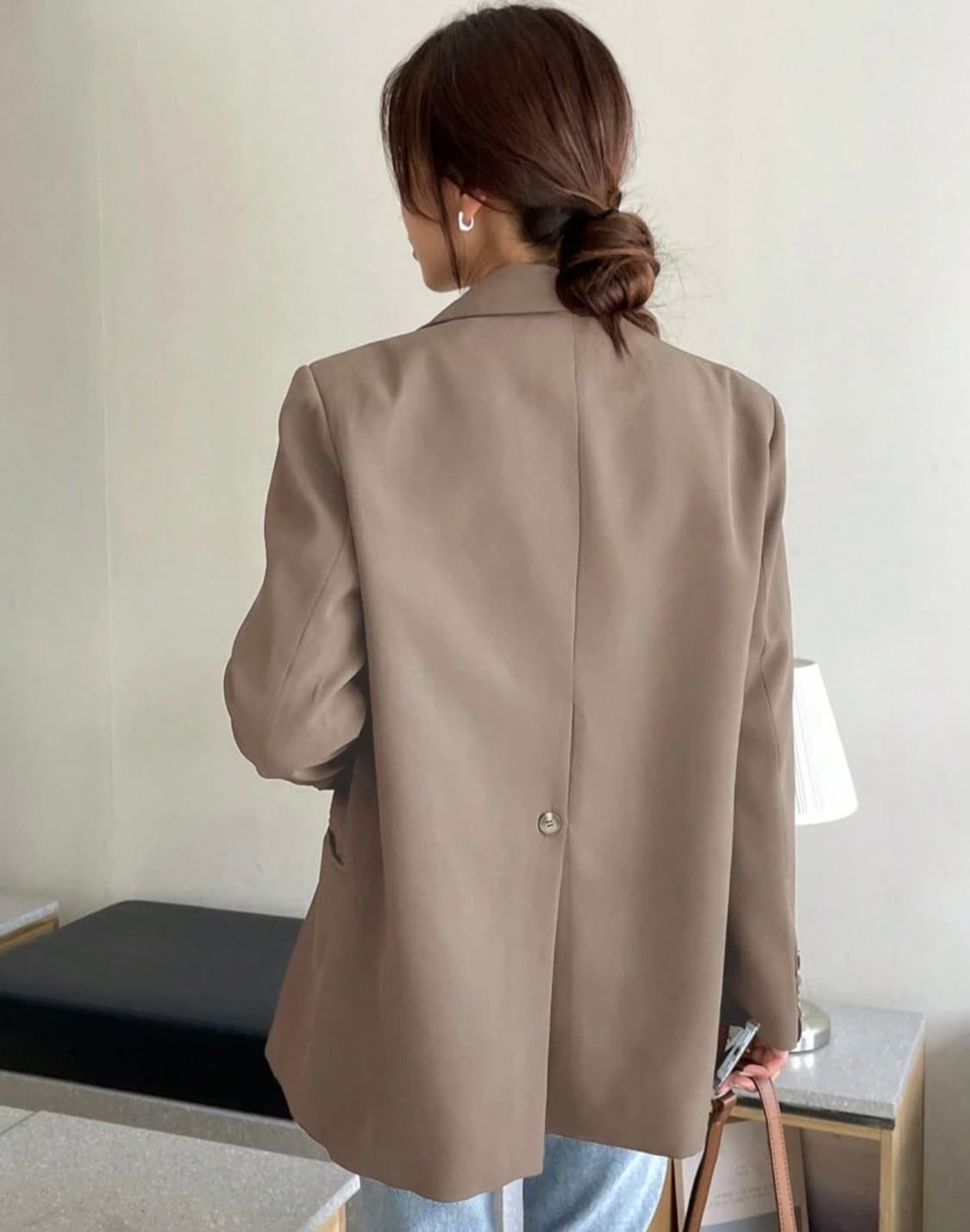 모던한 브라운 오버핏 블레이저 자켓 s 상품이미지4