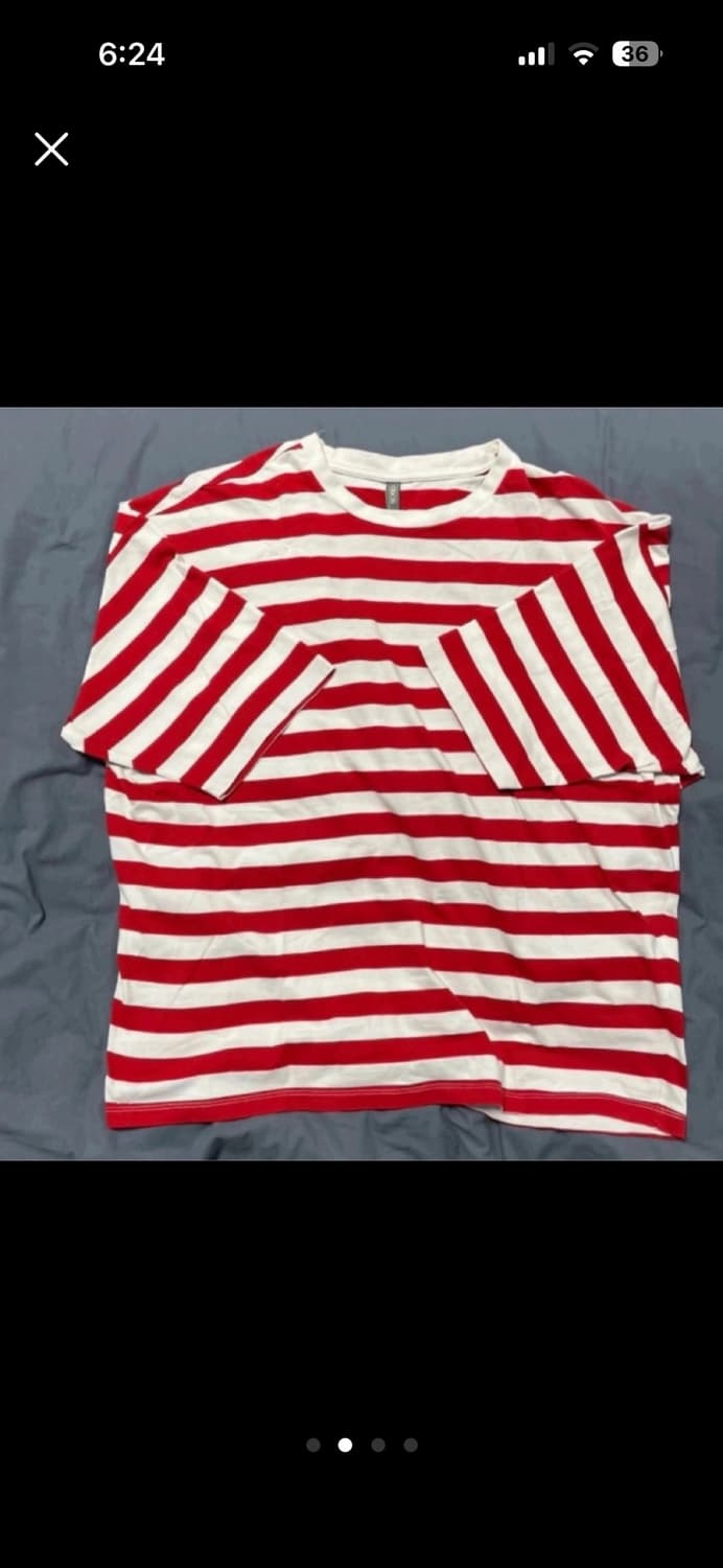 ASOS 오버사이즈 스트라이프 반팔 티셔츠 (M) 상품이미지2