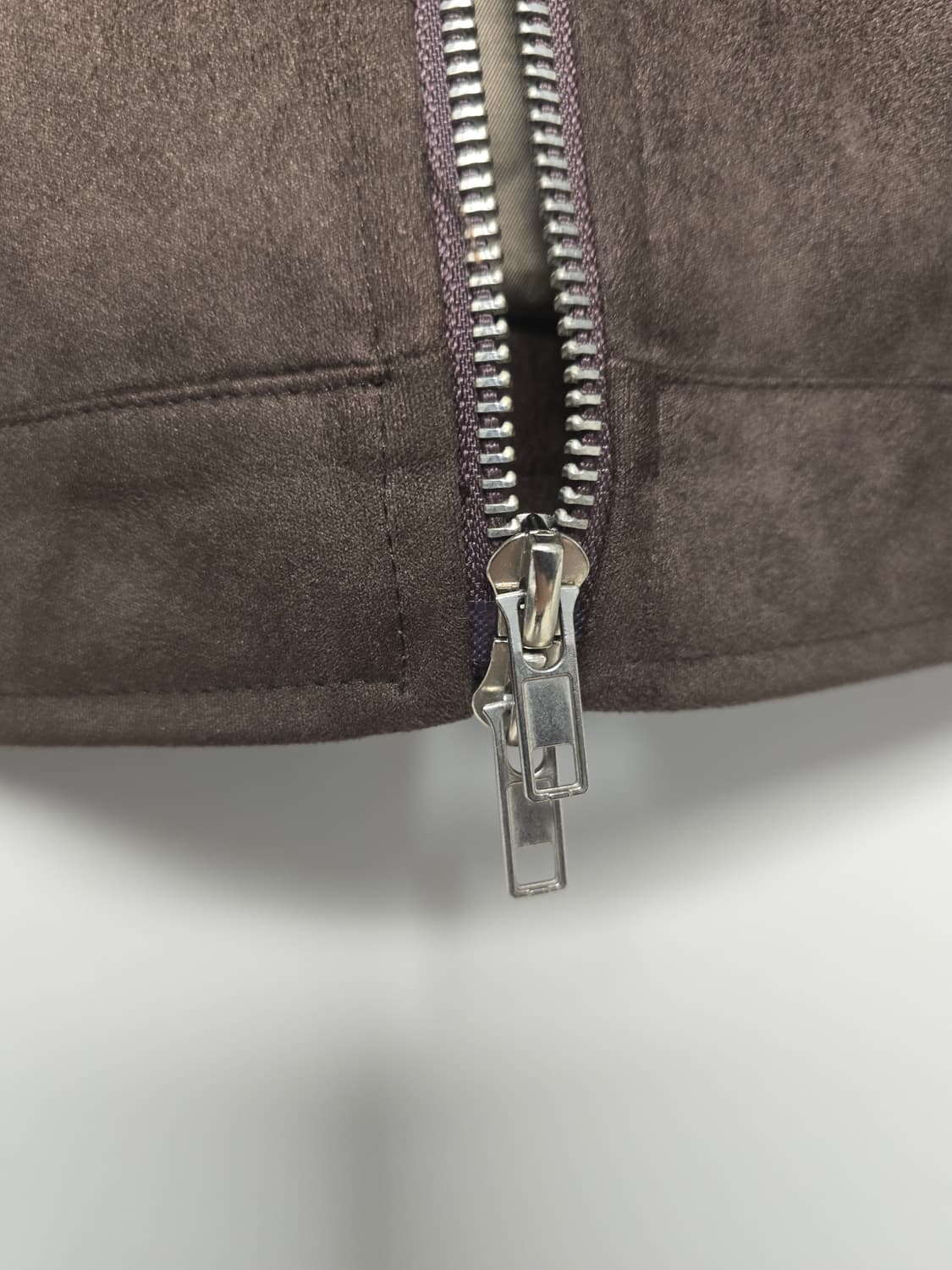 무드인사이드 다크브라운 갈색 스웨이드 바이커 자켓 XL 상품이미지5