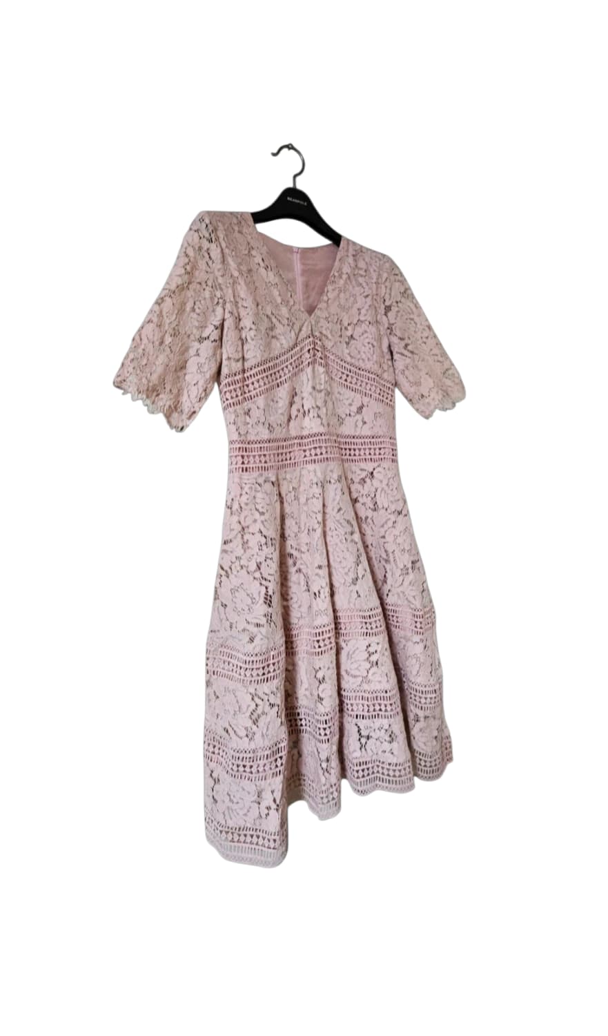 💗하객룩 추천 | 핑크 레이스 브이넥 미디 원피스 55~슬림66 | 날 상품이미지3