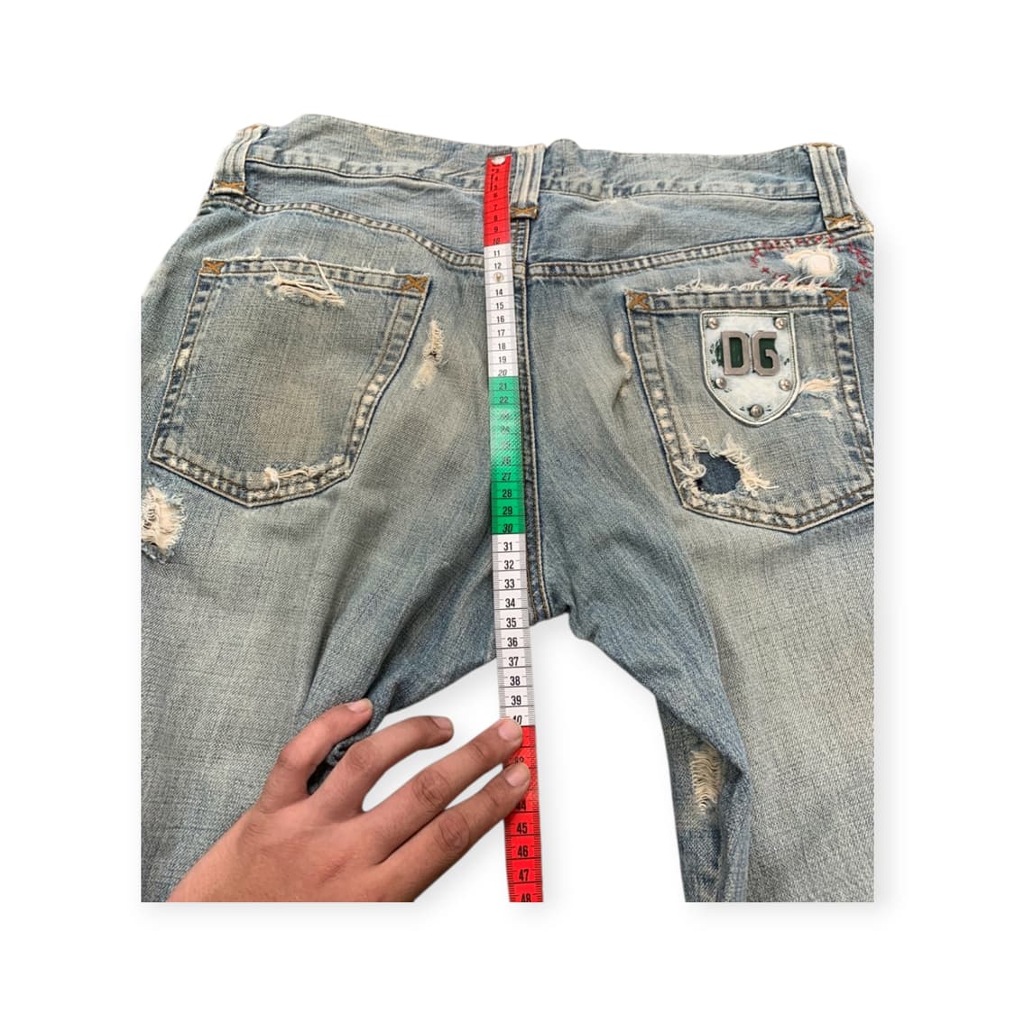 50)돌체앤가바나 은장로고 데미지 워싱 연청 청바지 데님팬츠 상품이미지8