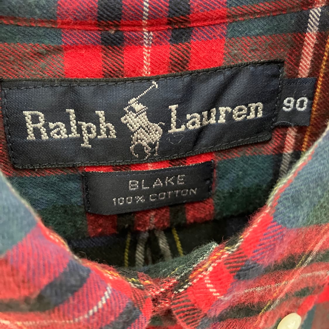 폴로 랄프로렌 레드 타탄 체크 셔츠 90 상품이미지3