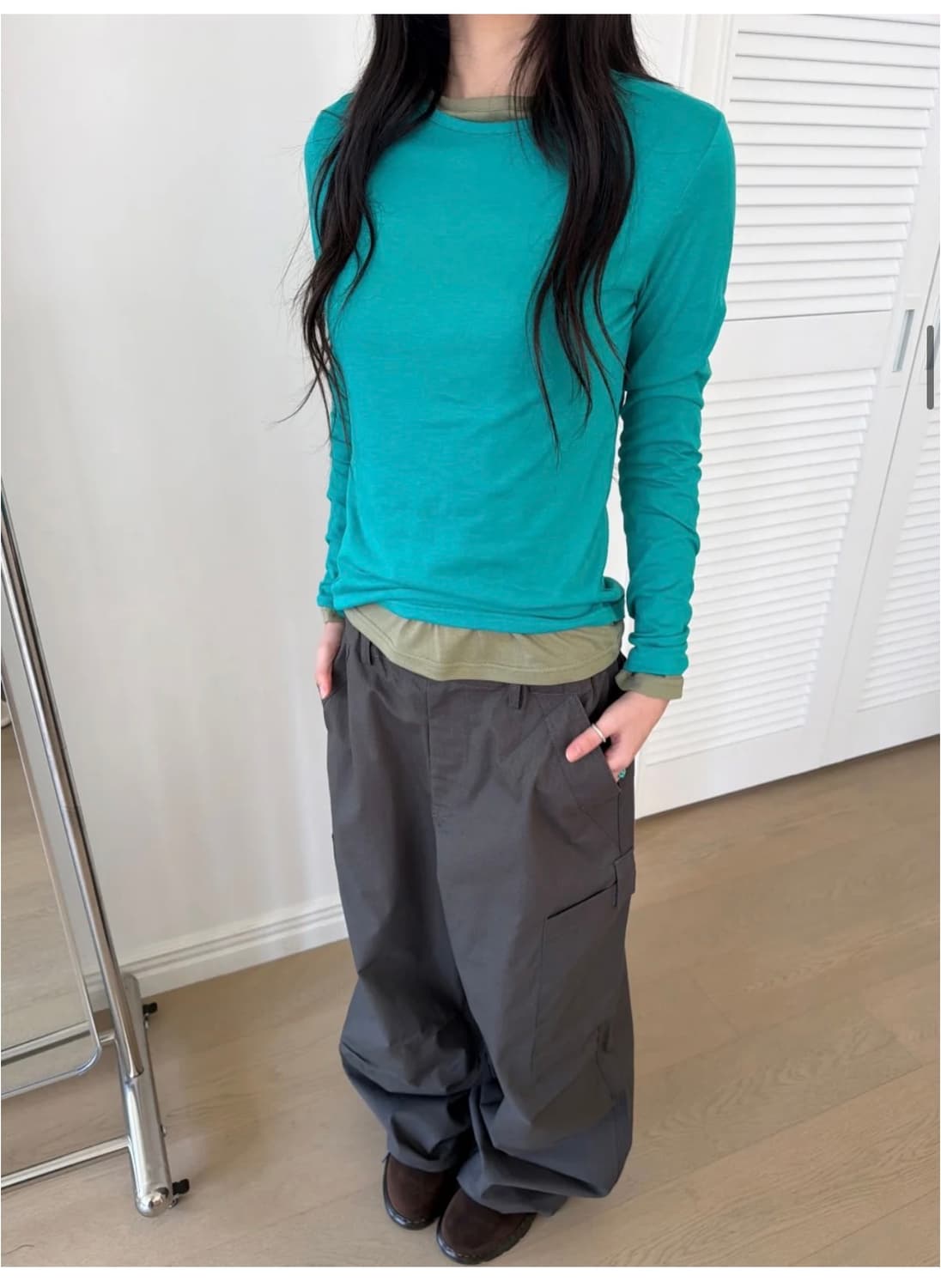 슬리브티(청록+카키) 상품이미지1