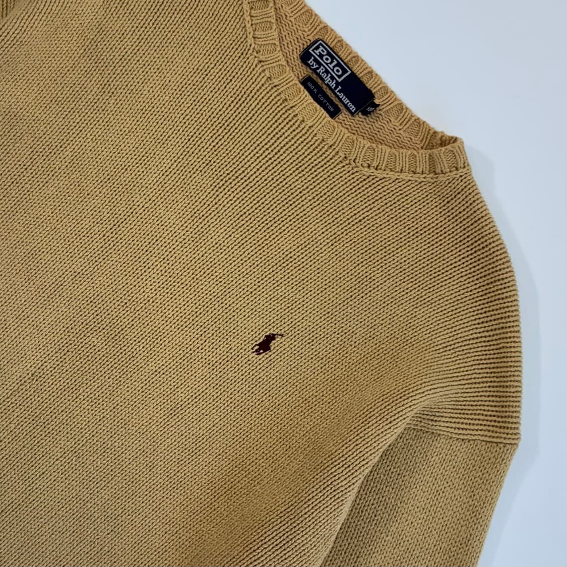 Polo 폴로 랄프로렌 베이지 코튼 라운드 니트 상품이미지3
