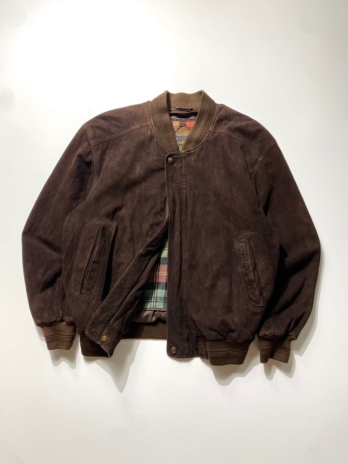 [90] 90s 런던포그 브라운 리얼 스웨이드 블루종 자켓 상품이미지1