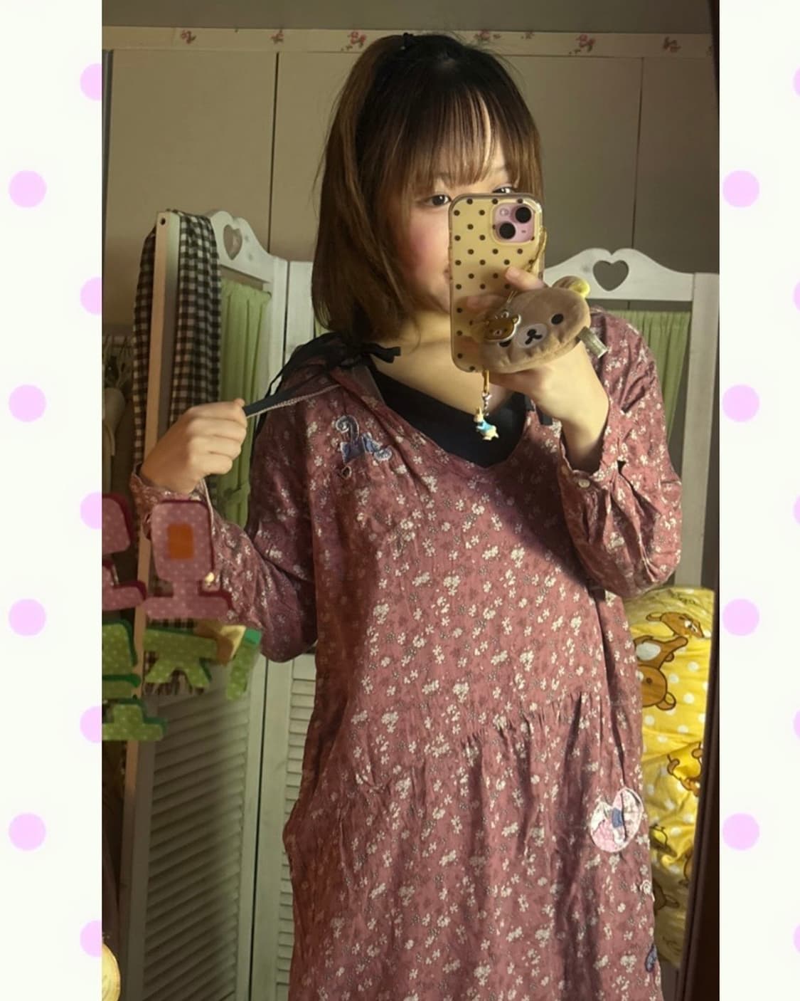 플로럴 자수 고양이 패치원피스 모리걸코디세트 상품이미지3