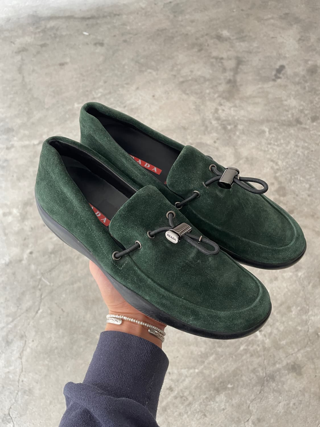 00s Prada Sports Toggle Loafers Green 상품이미지3