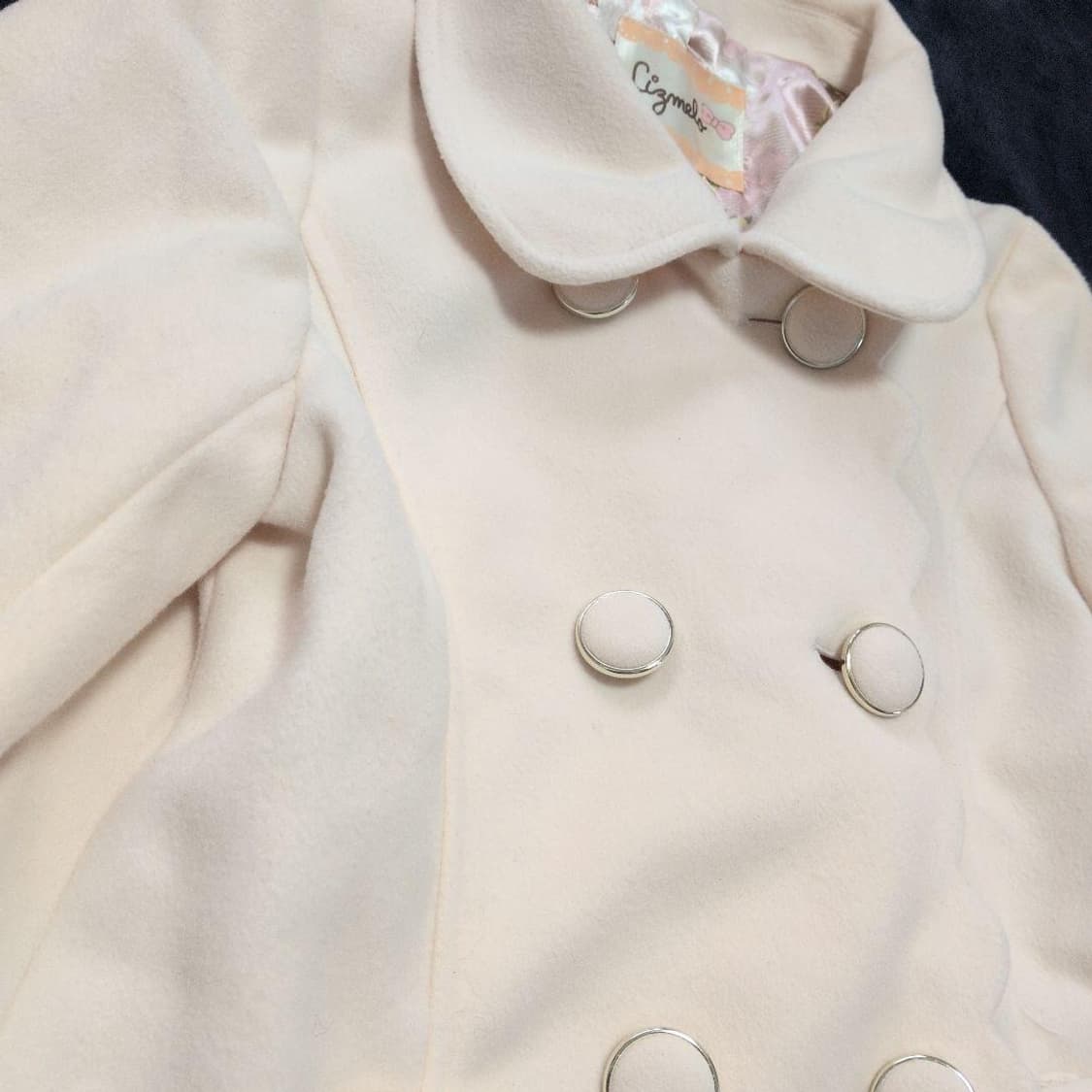 리즈멜로 아이보리 화이트 리본 롱코트 상품이미지2