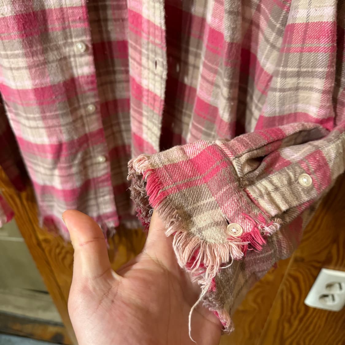 R13(알써틴,알썰틴) 버튼업 체크 셔츠 자켓 판매 합니다. 상품이미지6