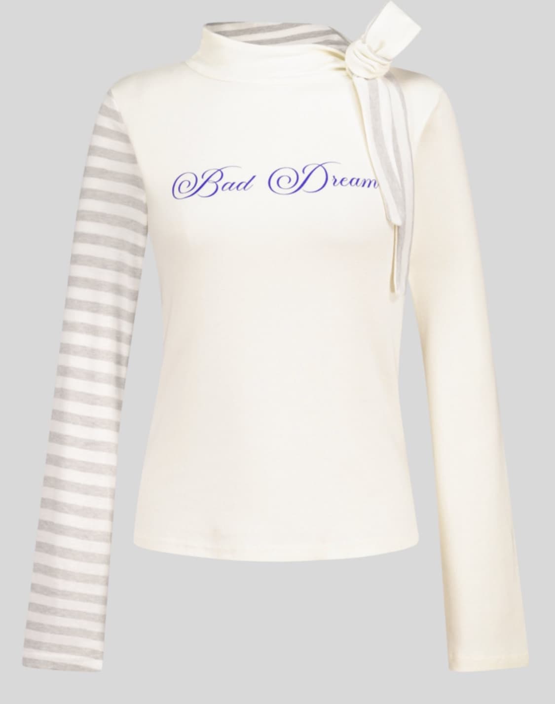 샵페어리 스카프 스트라이프 터틀넥 아이보리 아일릿 상품이미지2