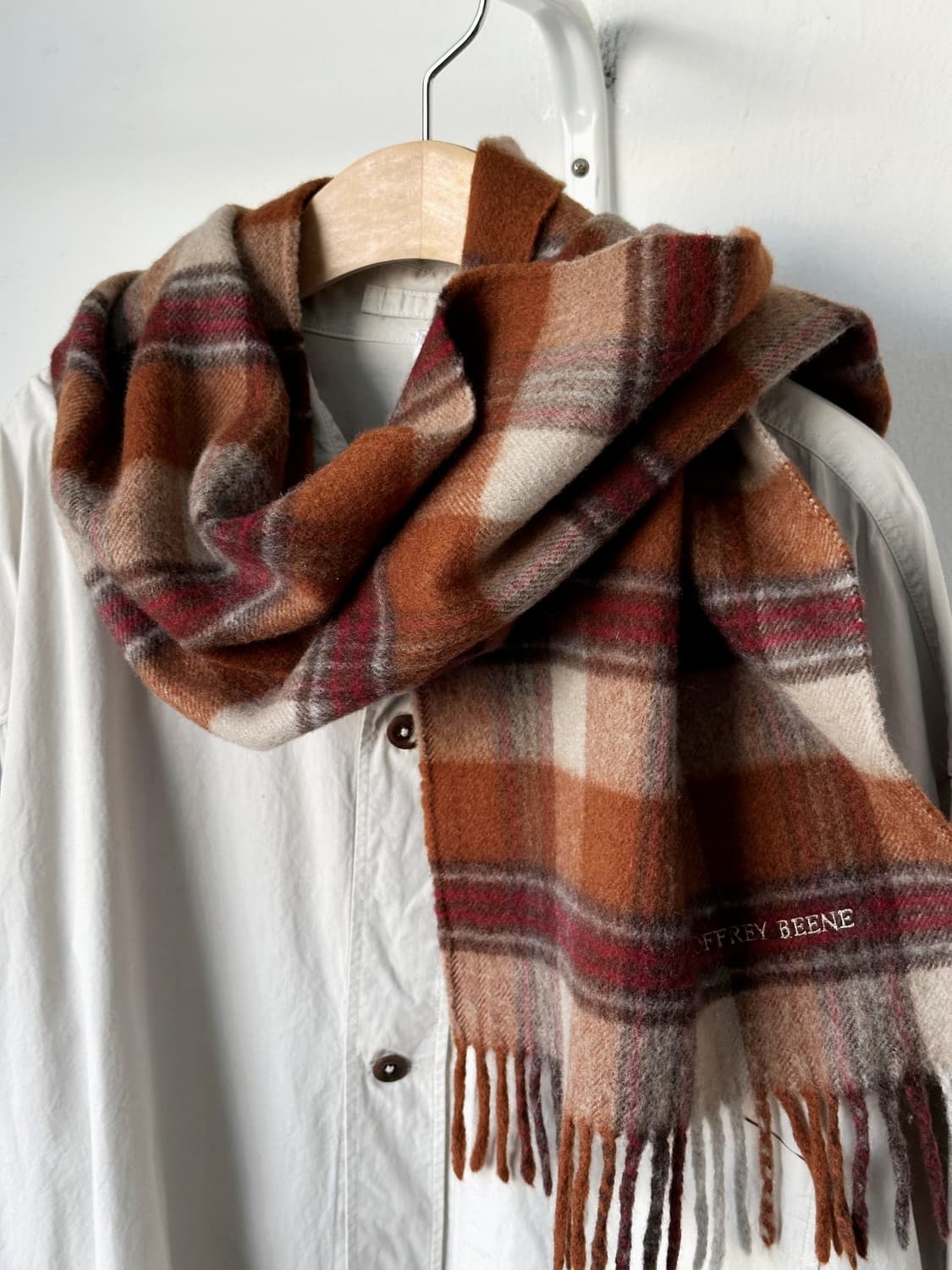 Brushed fabric design check muffler 상품이미지1