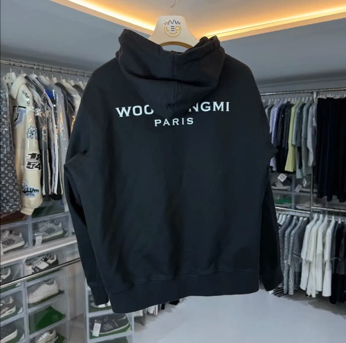 [정품] 우영미 미니 로고 블랙 후드 스웨트셔츠 Size 46 상품이미지1