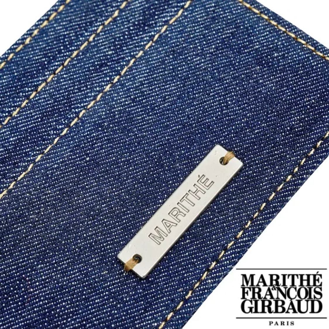 [정품] 마리떼 프랑소와저버 메탈로고 플레이트 데님 카드지갑 상품이미지2